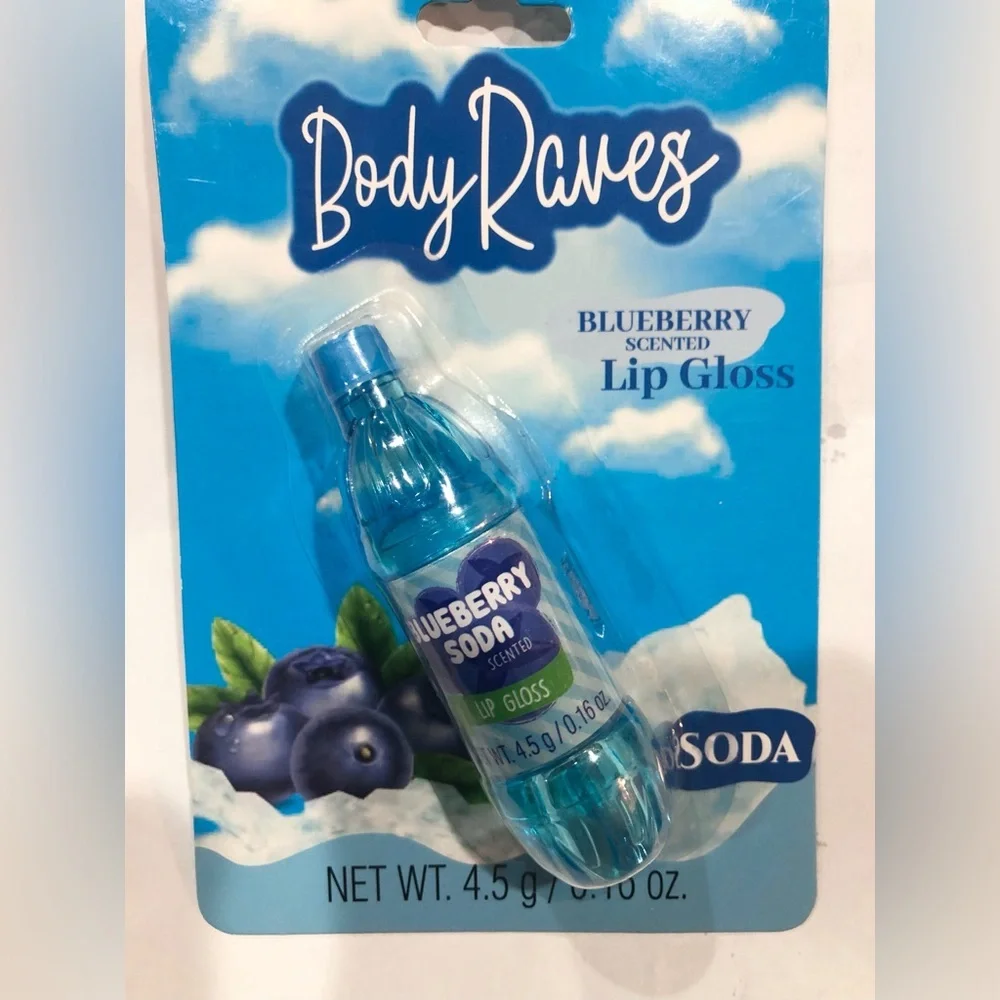 3pack nostalgic retro Soda pop orange raspberry blueberry‎ scented lip gloss new